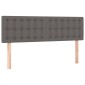 vidaXL Κρεβάτι Boxspring με Στρώμα Γκρι 140x190εκ. από Συνθετικό Δέρμα