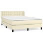 vidaXL Κρεβάτι Boxspring με Στρώμα Κρεμ 140x200εκ. από Συνθετικό Δέρμα