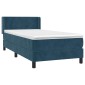 vidaXL Κρεβάτι Boxspring με Στρώμα Σκούρο Μπλε 90x200 εκ. Βελούδινο