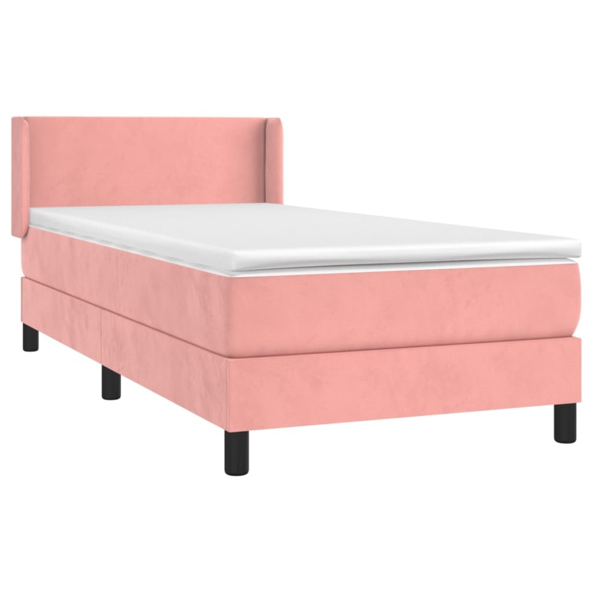 vidaXL Κρεβάτι Boxspring με Στρώμα Ροζ 100x200 εκ. Βελούδινο