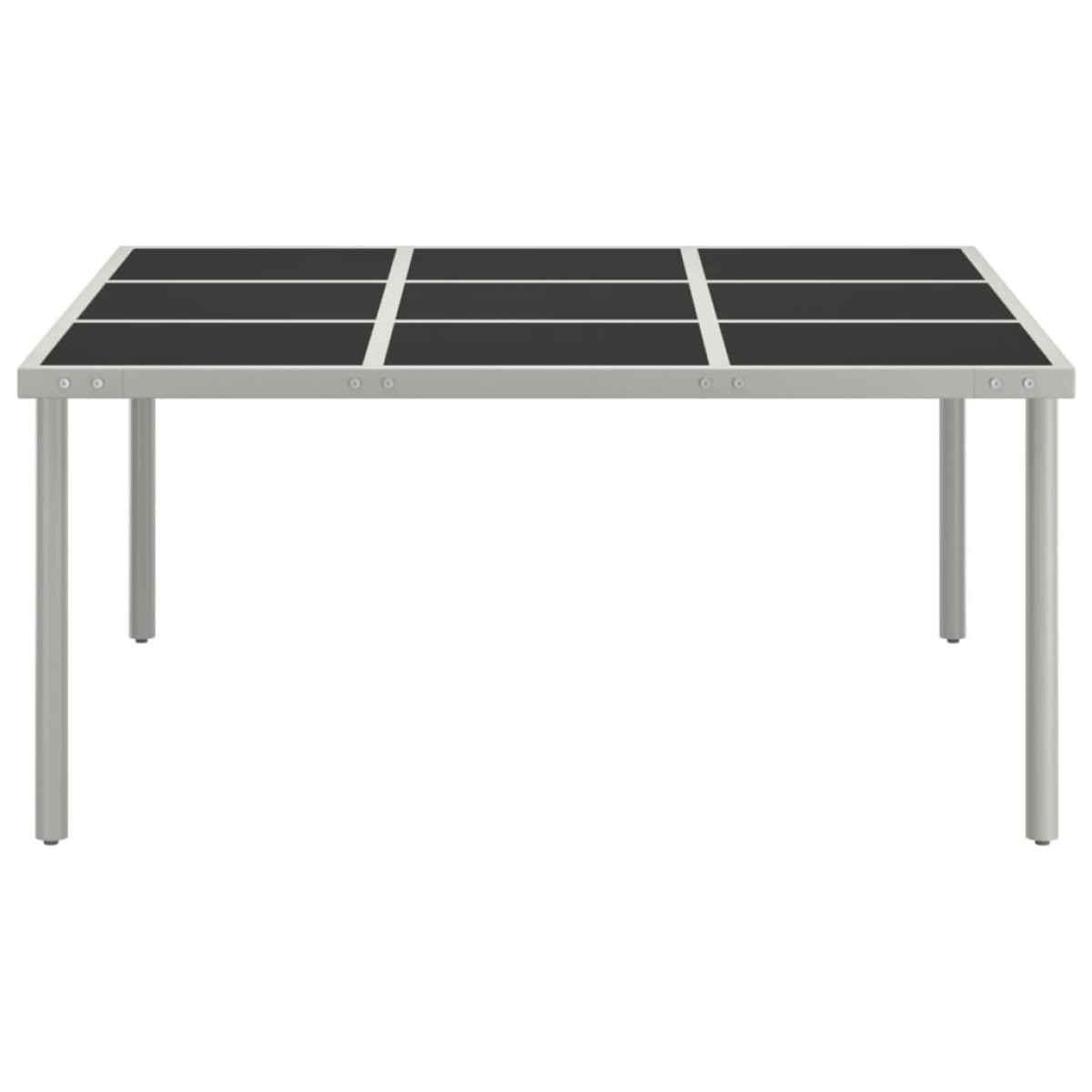 vidaXL Τραπεζαρία Κήπου 170 x 170 x 74,5 εκ. από Ατσάλι / Γυαλί