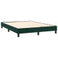 vidaXL Κρεβάτι Boxspring με Στρώμα Σκούρο Πράσινο 140x200εκ. Βελούδινο