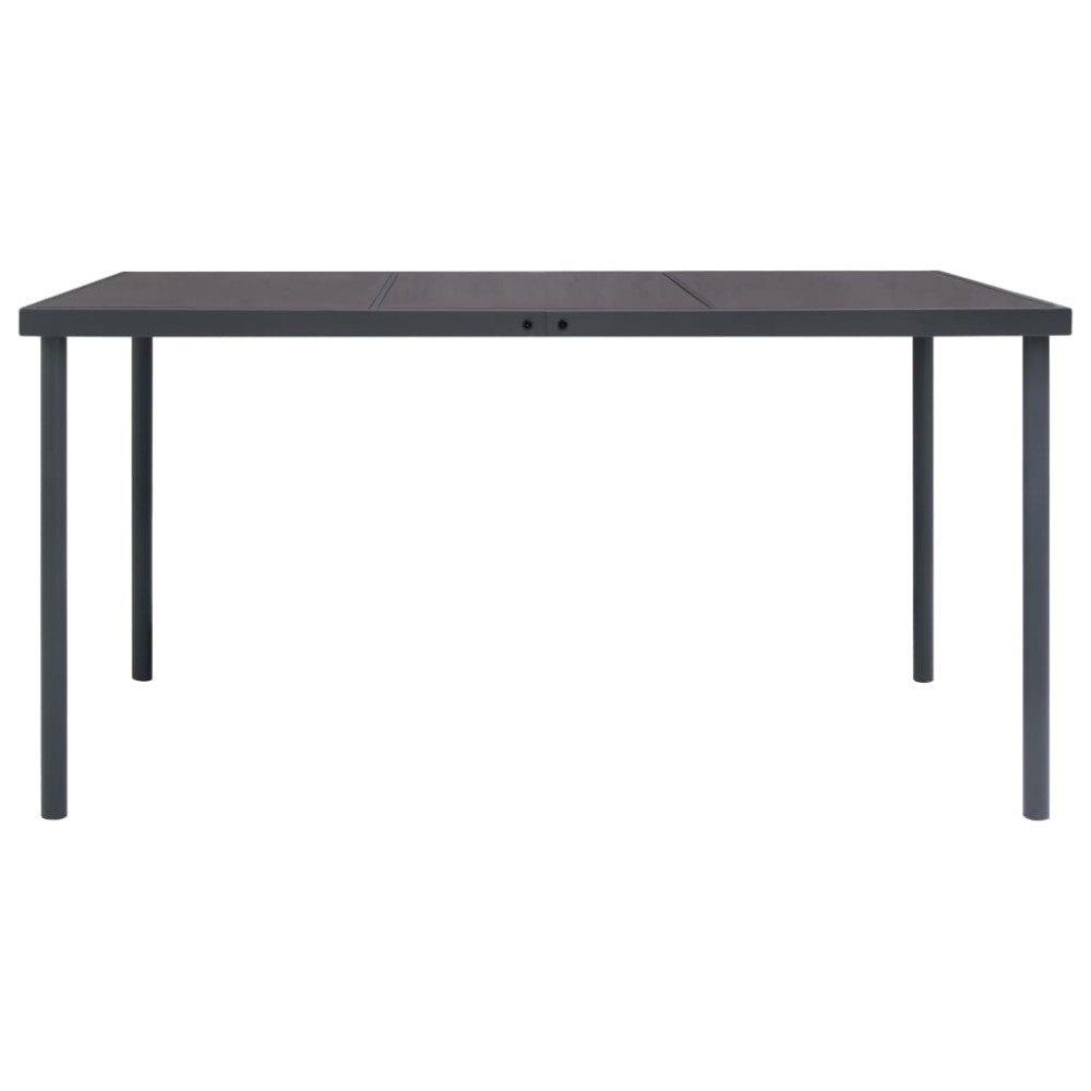vidaXL Τραπεζαρία Εξωτερικού Χώρου Ανθρακί 150 x 90 x 74 εκ. Ατσάλινη