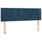 vidaXL Κρεβάτι Boxspring με Στρώμα Σκούρο Μπλε 140x190 εκ. Βελούδινο