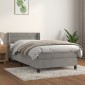vidaXL Κρεβάτι Boxspring με Στρώμα Ανοιχτό Γκρι 80x200 εκ. Βελούδινο