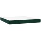 vidaXL Κρεβάτι Boxspring με Στρώμα Σκούρο Πράσινο 180x200εκ. Βελούδινο