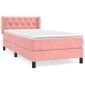vidaXL Κρεβάτι Boxspring με Στρώμα Ροζ 80 x 200 εκ. Βελούδινο