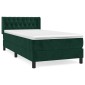 vidaXL Κρεβάτι Boxspring με Στρώμα Σκούρο Πράσινο 100x200εκ. Βελούδινο