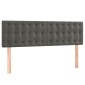 vidaXL Κρεβάτι Boxspring με Στρώμα Σκούρο Γκρι 140x200 εκ. Βελούδινο
