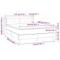 vidaXL Κρεβάτι Boxspring με Στρώμα Σκούρο Γκρι 140x200 εκ. Βελούδινο