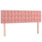 vidaXL Κρεβάτι Boxspring με Στρώμα Ροζ 140x200 εκ. Βελούδινο