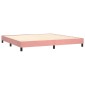 vidaXL Κρεβάτι Boxspring με Στρώμα Ροζ 200x200 εκ. Βελούδινο