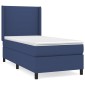 vidaXL Κρεβάτι Boxspring με Στρώμα Μπλε 80x200 εκ. Υφασμάτινο