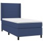 vidaXL Κρεβάτι Boxspring με Στρώμα Μπλε 80x200 εκ. Υφασμάτινο