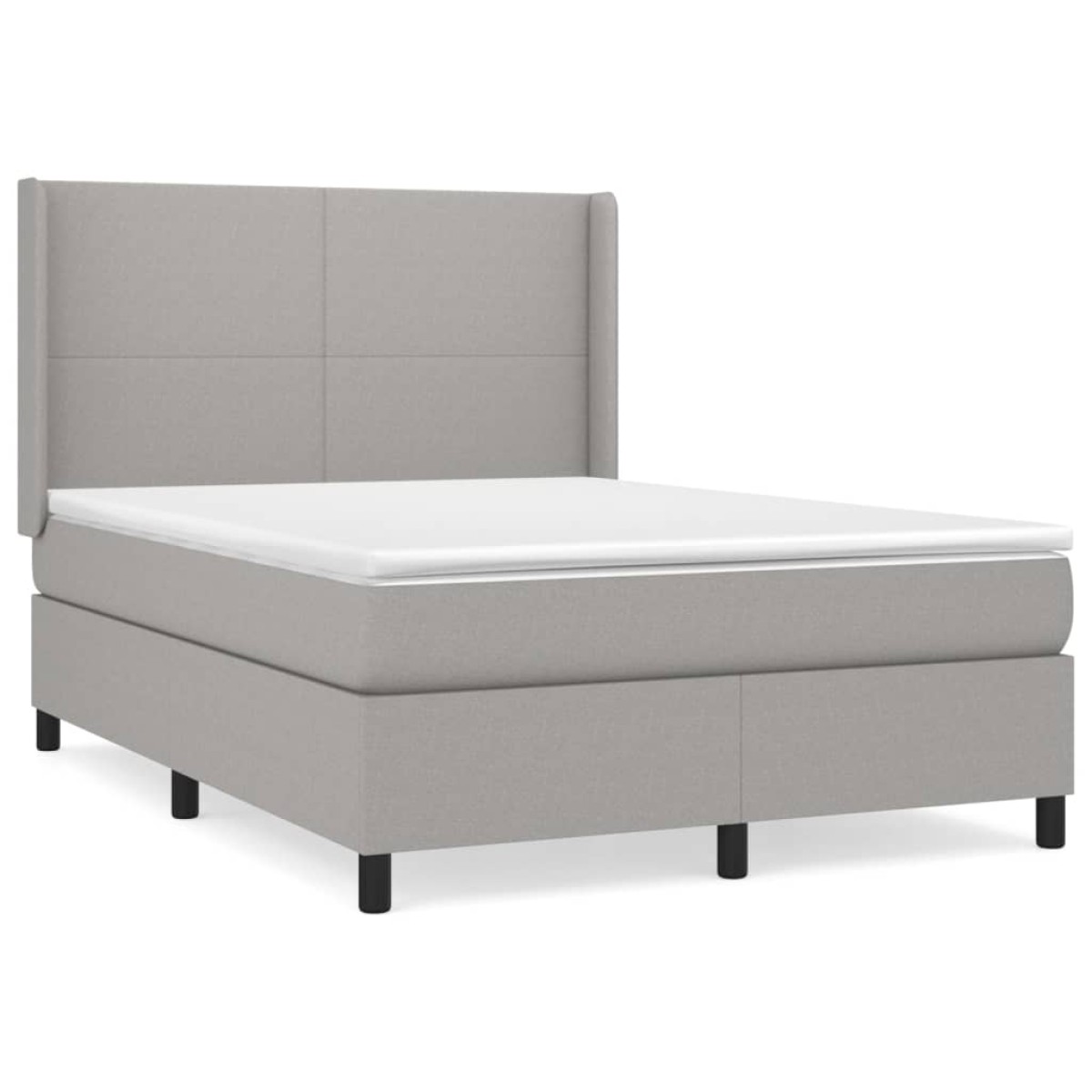 vidaXL Κρεβάτι Boxspring με Στρώμα Ανοιχτό Γκρι 140x190 εκ. Υφασμάτινο