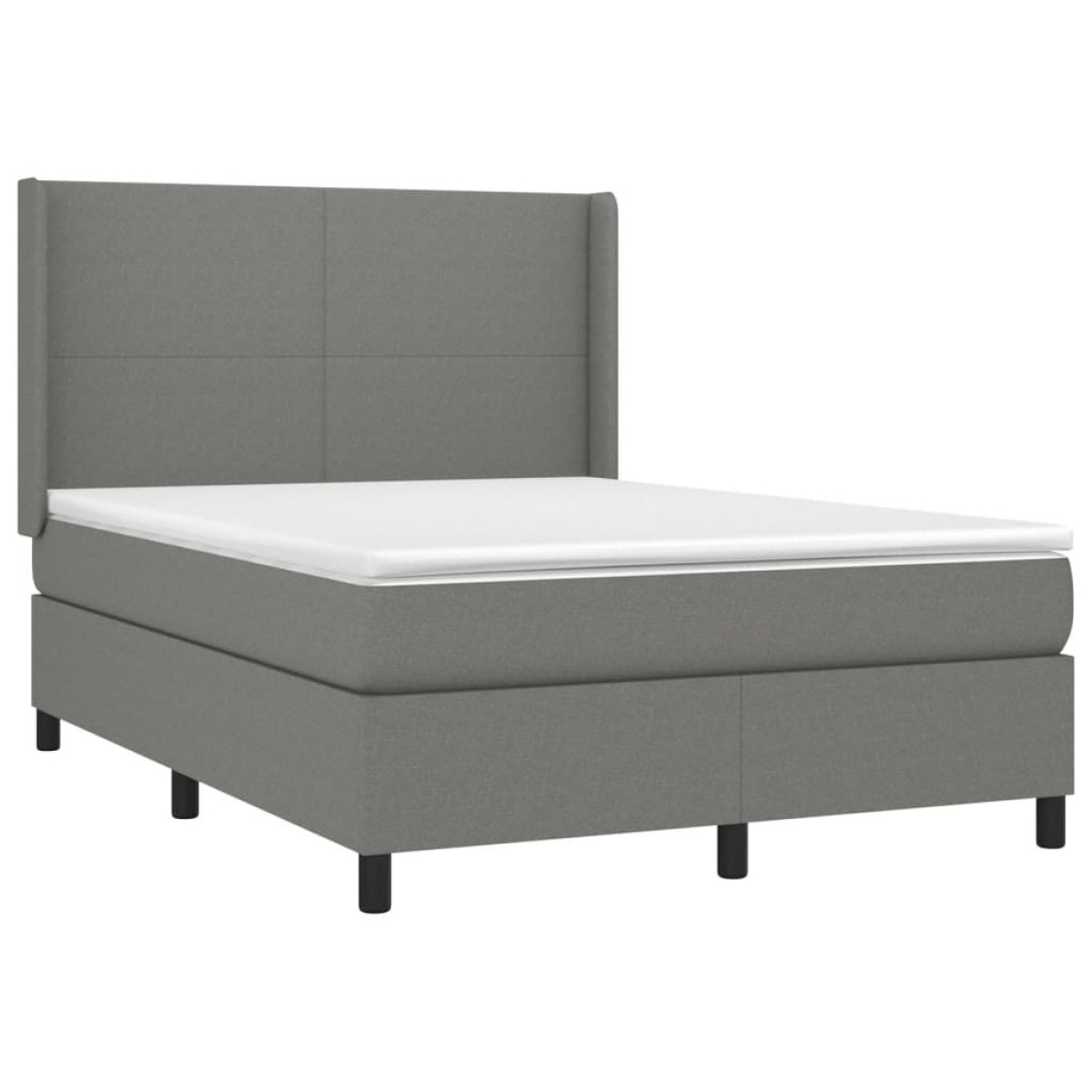 vidaXL Κρεβάτι Boxspring με Στρώμα Σκούρο Γκρι 140x190 εκ. Υφασμάτινο
