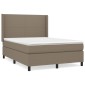 vidaXL Κρεβάτι Boxspring με Στρώμα Taupe 140x200 εκ. Υφασμάτινο