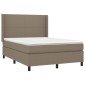 vidaXL Κρεβάτι Boxspring με Στρώμα Taupe 140x200 εκ. Υφασμάτινο