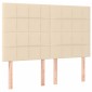 vidaXL Κρεβάτι Boxspring με Στρώμα Κρεμ 140x200 εκ. Υφασμάτινο