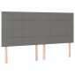 vidaXL Κρεβάτι Boxspring με Στρώμα Σκούρο Γκρι 200x200 εκ. Υφασμάτινο