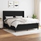 vidaXL Κρεβάτι Boxspring με Στρώμα Μαύρο 180x200 εκ. Υφασμάτινο