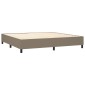 vidaXL Κρεβάτι Boxspring με Στρώμα Taupe 200x200 εκ. Υφασμάτινο