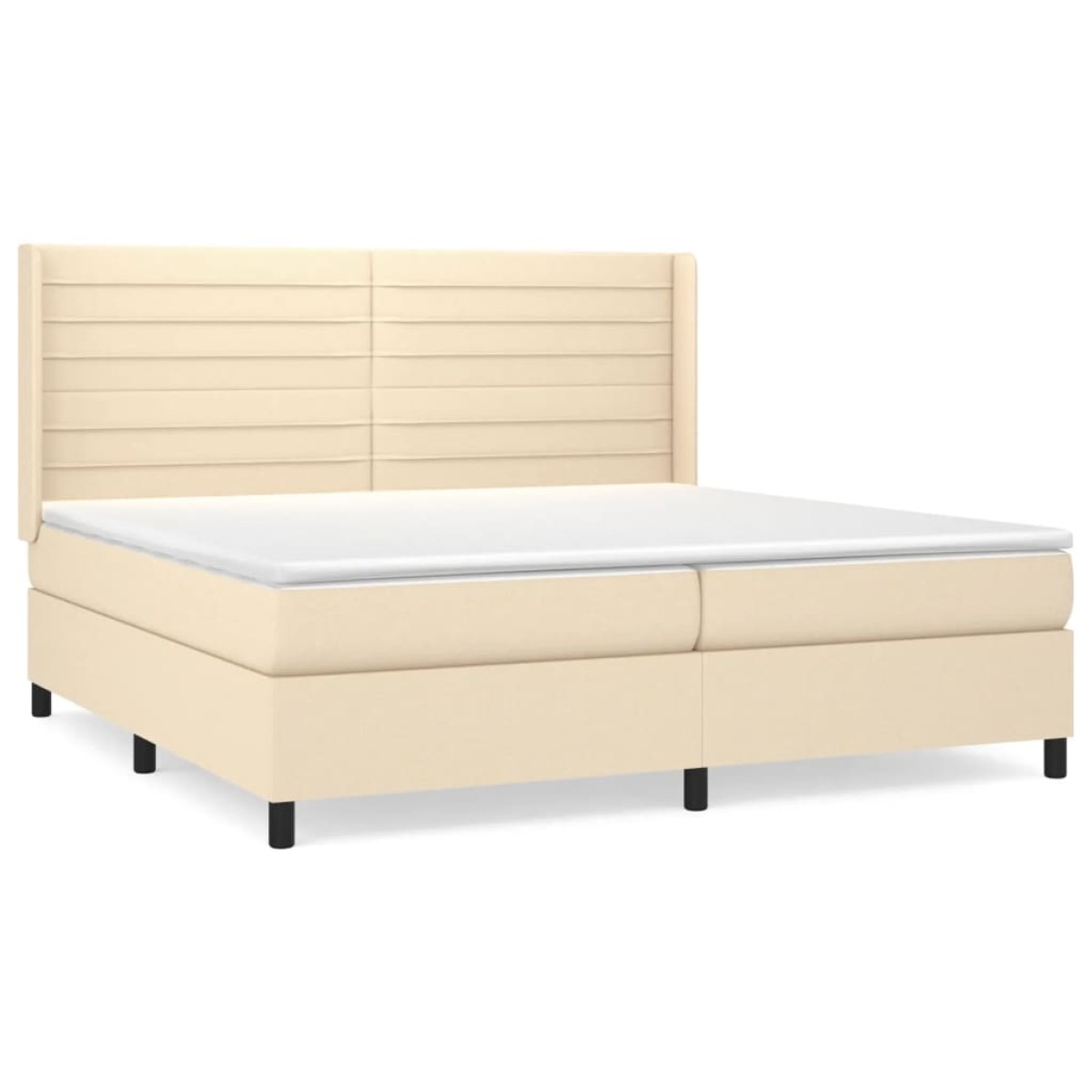 vidaXL Κρεβάτι Boxspring με Στρώμα Κρεμ 200x200 εκ. Υφασμάτινο
