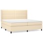 vidaXL Κρεβάτι Boxspring με Στρώμα Κρεμ 200x200 εκ. Υφασμάτινο