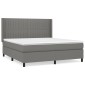 vidaXL Κρεβάτι Boxspring με Στρώμα Σκούρο Γκρι 160x200 εκ Υφασμάτινο