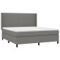 vidaXL Κρεβάτι Boxspring με Στρώμα Σκούρο Γκρι 160x200 εκ Υφασμάτινο
