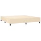 vidaXL Κρεβάτι Boxspring με Στρώμα Κρεμ 200x200 εκ. Υφασμάτινο