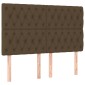 vidaXL Κρεβάτι Boxspring με Στρώμα Σκούρο Καφέ 140x200 εκ Υφασμάτινο