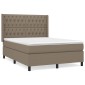 vidaXL Κρεβάτι Boxspring με Στρώμα Taupe 140x200 εκ. Υφασμάτινο