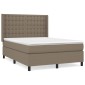 vidaXL Κρεβάτι Boxspring με Στρώμα Taupe 140x190 εκ. Υφασμάτινο