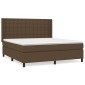 vidaXL Κρεβάτι Boxspring με Στρώμα Σκούρο Καφέ 180x200 εκ Υφασμάτινο