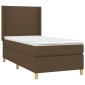 vidaXL Κρεβάτι Boxspring με Στρώμα Σκούρο Καφέ 80x200 εκ. Υφασμάτινο