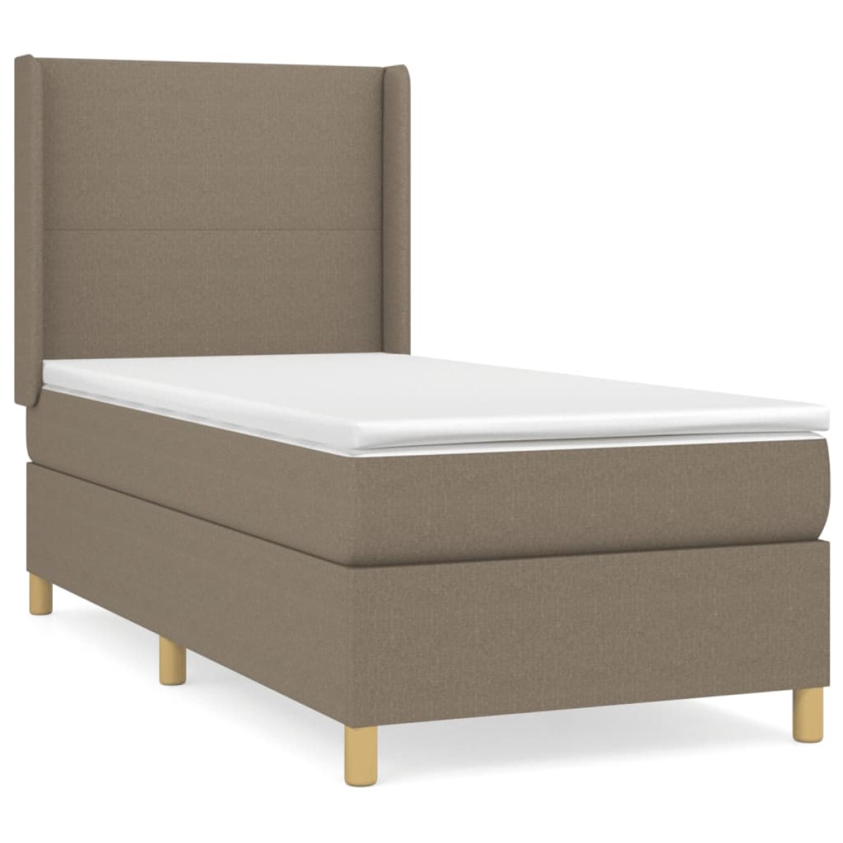 vidaXL Κρεβάτι Boxspring με Στρώμα Taupe 80x200 εκ. Υφασμάτινο