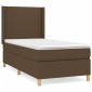 vidaXL Κρεβάτι Boxspring με Στρώμα Σκούρο Καφέ 90x190 εκ. Υφασμάτινο