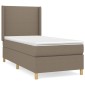 vidaXL Κρεβάτι Boxspring με Στρώμα Taupe 90x190 εκ.Υφασμάτινο
