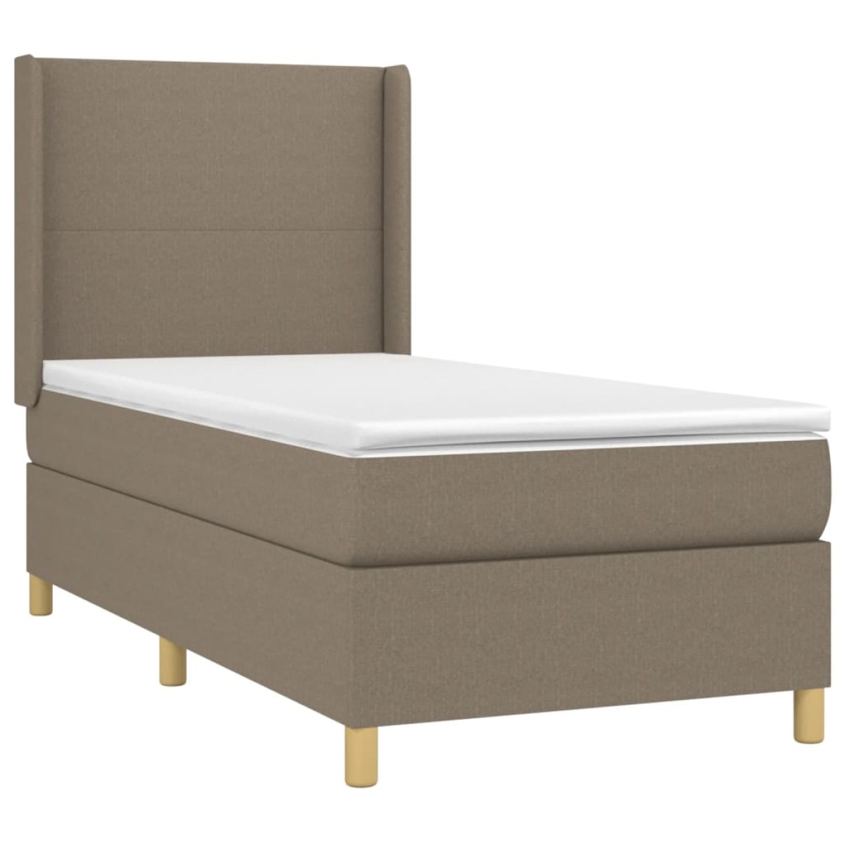 vidaXL Κρεβάτι Boxspring με Στρώμα Taupe 90x190 εκ.Υφασμάτινο