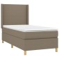 vidaXL Κρεβάτι Boxspring με Στρώμα Taupe 90x190 εκ.Υφασμάτινο