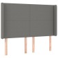 vidaXL Κρεβάτι Boxspring με Στρώμα Σκούρο Γκρι 140x190 εκ. Υφασμάτινο