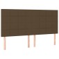 vidaXL Κρεβάτι Boxspring με Στρώμα Σκούρο Καφέ 200x200 εκ. Υφασμάτινο