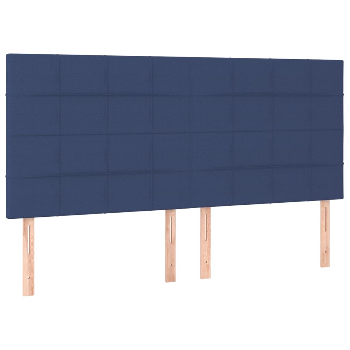 vidaXL Κρεβάτι Boxspring με Στρώμα Μπλε 200x200 εκ. Υφασμάτινο
