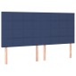 vidaXL Κρεβάτι Boxspring με Στρώμα Μπλε 200x200 εκ. Υφασμάτινο