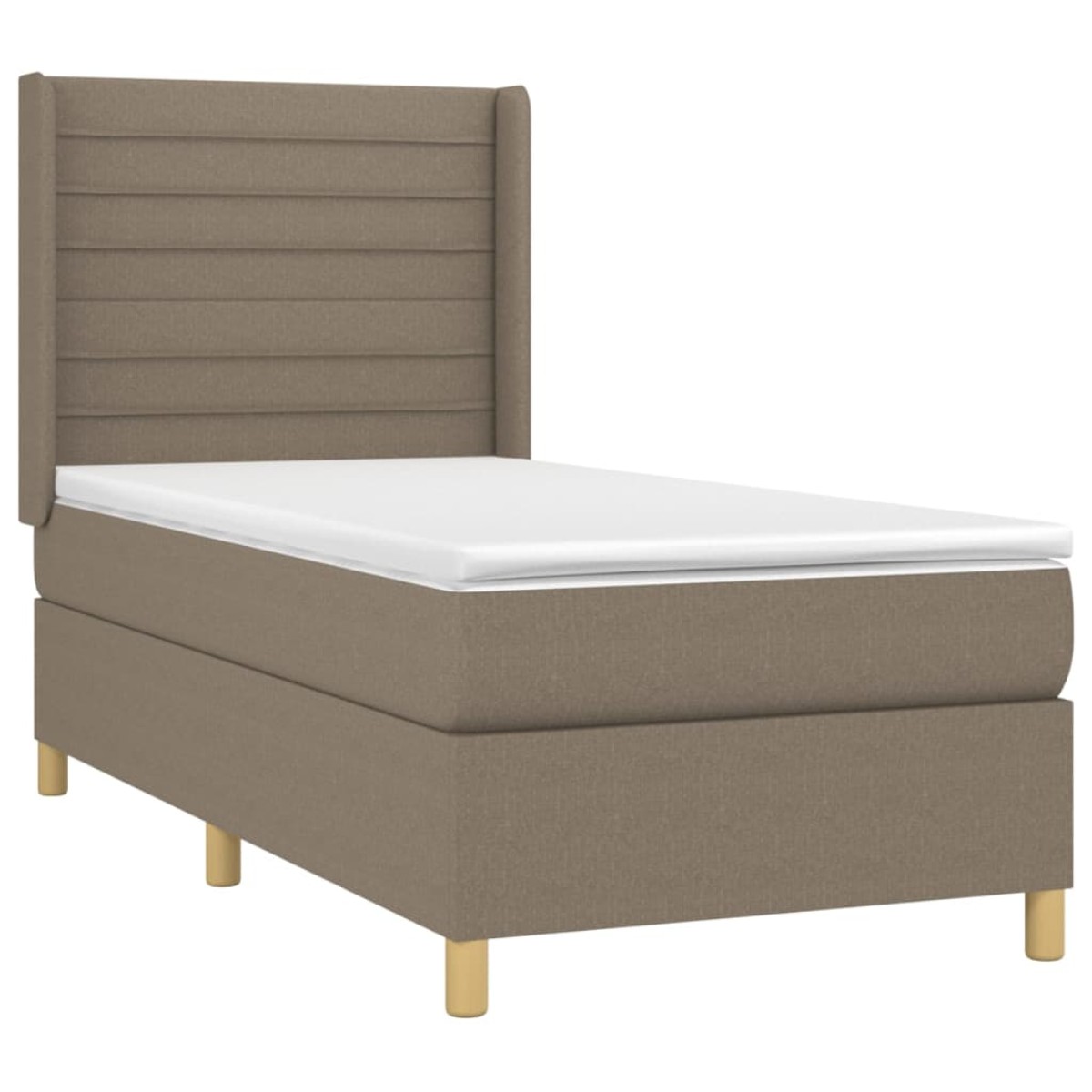 vidaXL Κρεβάτι Boxspring με Στρώμα Taupe 100 x 200 εκ. Υφασμάτινο