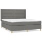 vidaXL Κρεβάτι Boxspring με Στρώμα Σκούρο Γκρι 160x200 εκ Υφασμάτινο