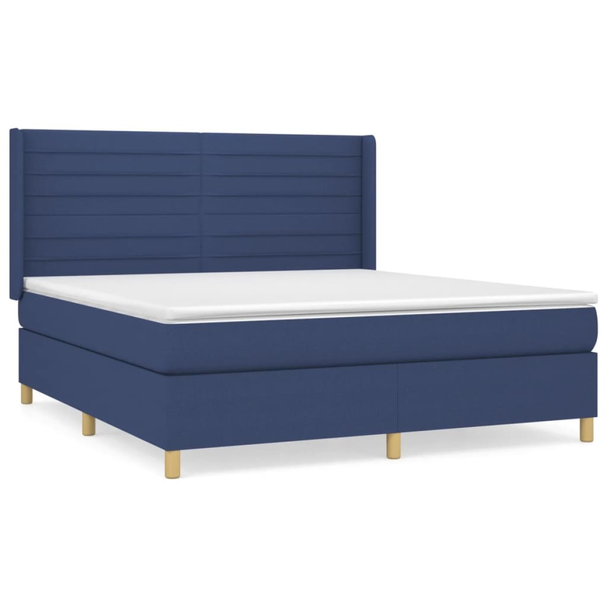 vidaXL Κρεβάτι Boxspring με Στρώμα Μπλε 160x200 εκ. Υφασμάτινο
