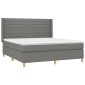 vidaXL Κρεβάτι Boxspring με Στρώμα Σκούρο Γκρι 180x200 εκ Υφασμάτιν