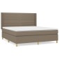 vidaXL Κρεβάτι Boxspring με Στρώμα Taupe 180x200 εκ. Υφασμάτινο